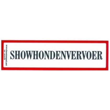 Sticker: Showhondenvervoer