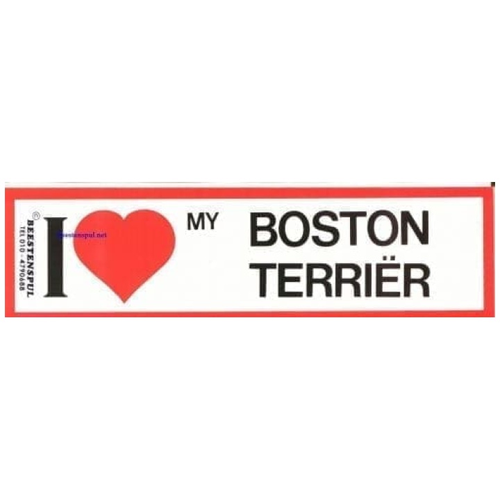 Boston Terrier I love sticker