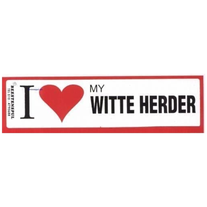 Zwitserse Witte Herder I love sticker