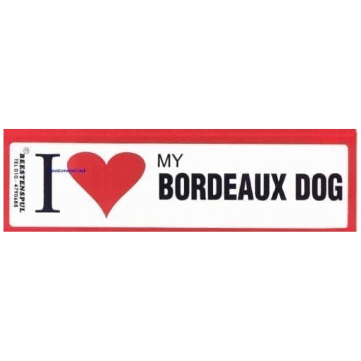 Bordeaux Dog I love sticker