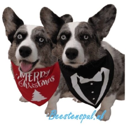 Bandana - Merry Christmas - Zwart